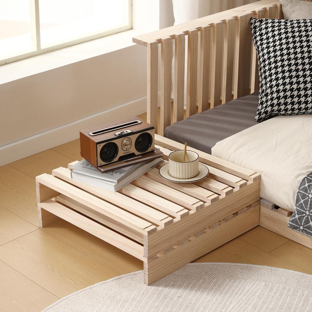 【新品】パレットベッド 50*50cm 8枚 コンセント付 天然木 組み換え自由