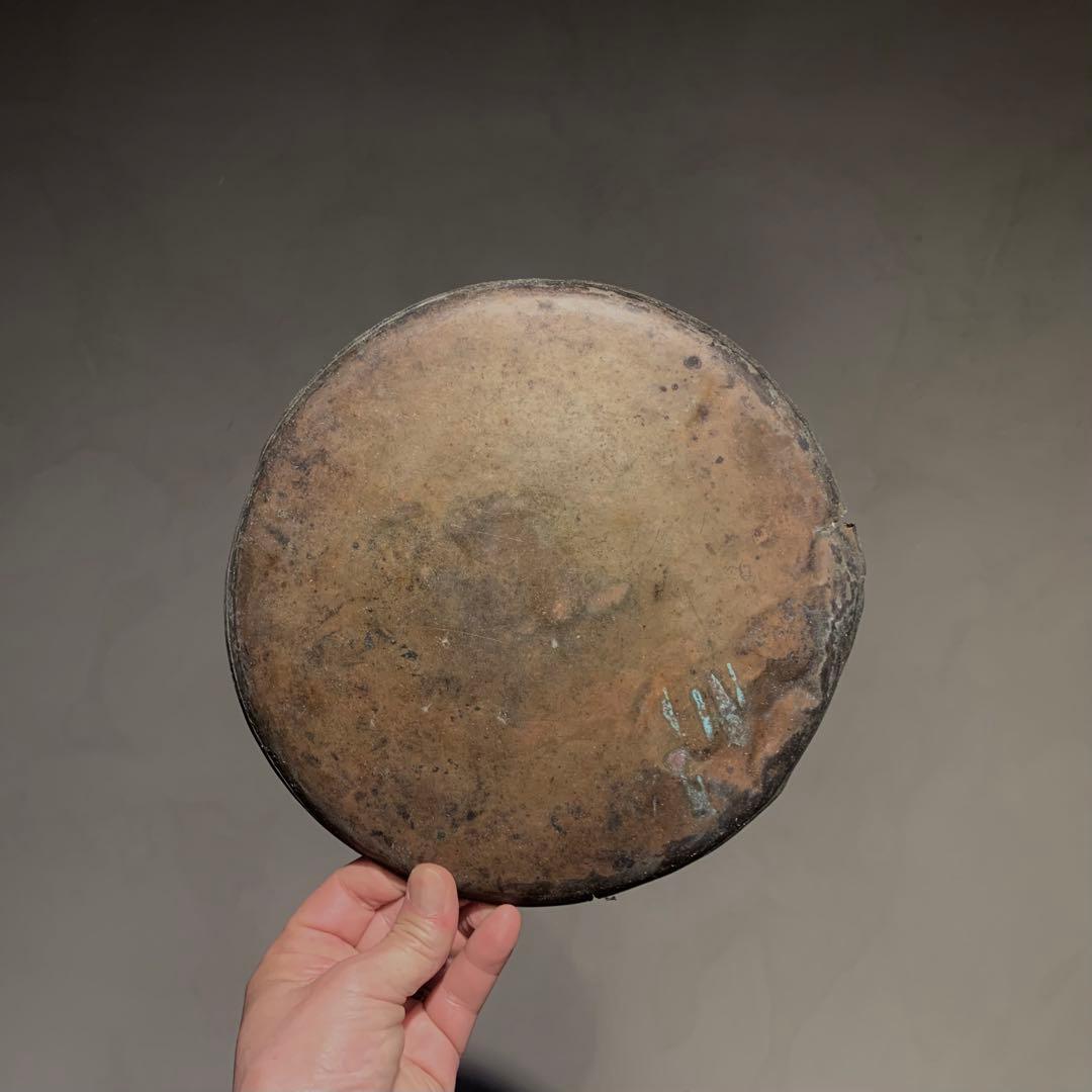 緑青が出た 古い 銅 トレイ 独酌盆 古道具 アンティーク 古美術