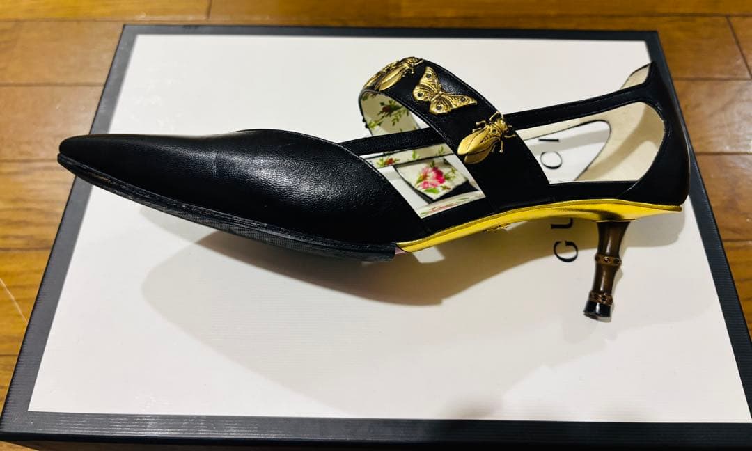 【値下】美品　gucci グッチ バンブーヒール　パンプス 37.5 ミケーレ
