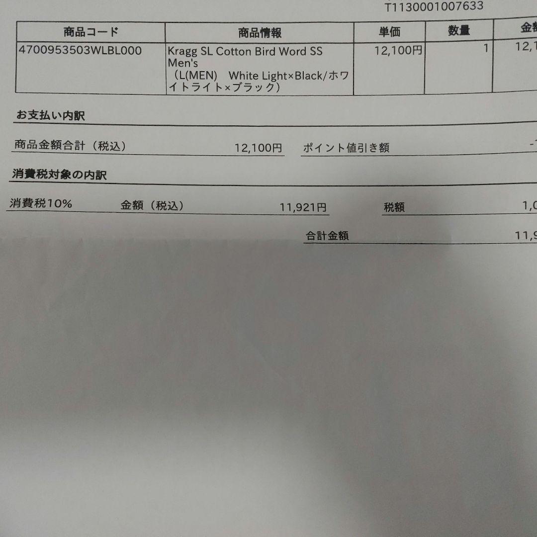 アークテリクス　Kragg SL Cotton Bird Word　tシャツ