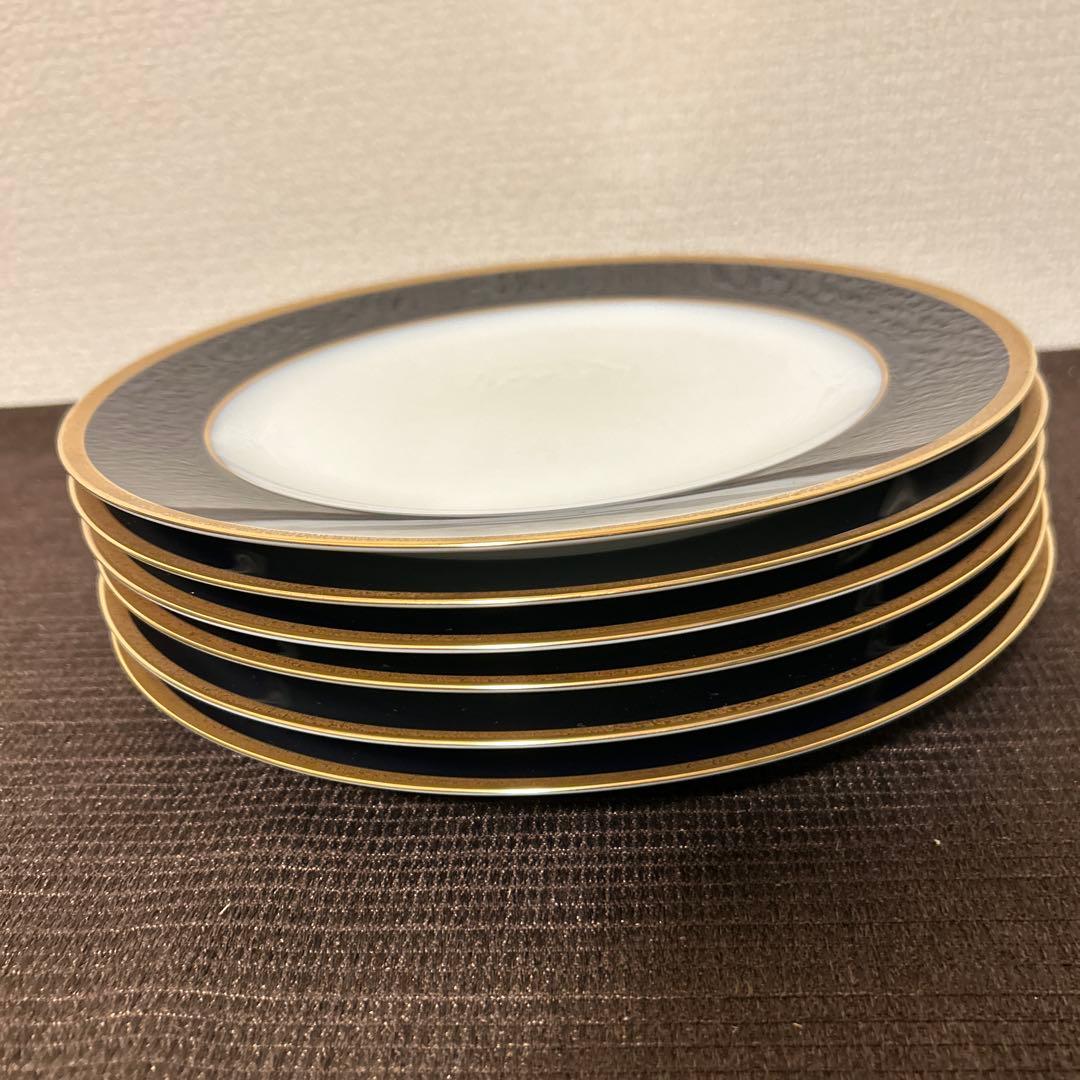 大倉陶園　ロイヤルブルー　瑠璃金彩金蝕　ディナープレート　25.5cm