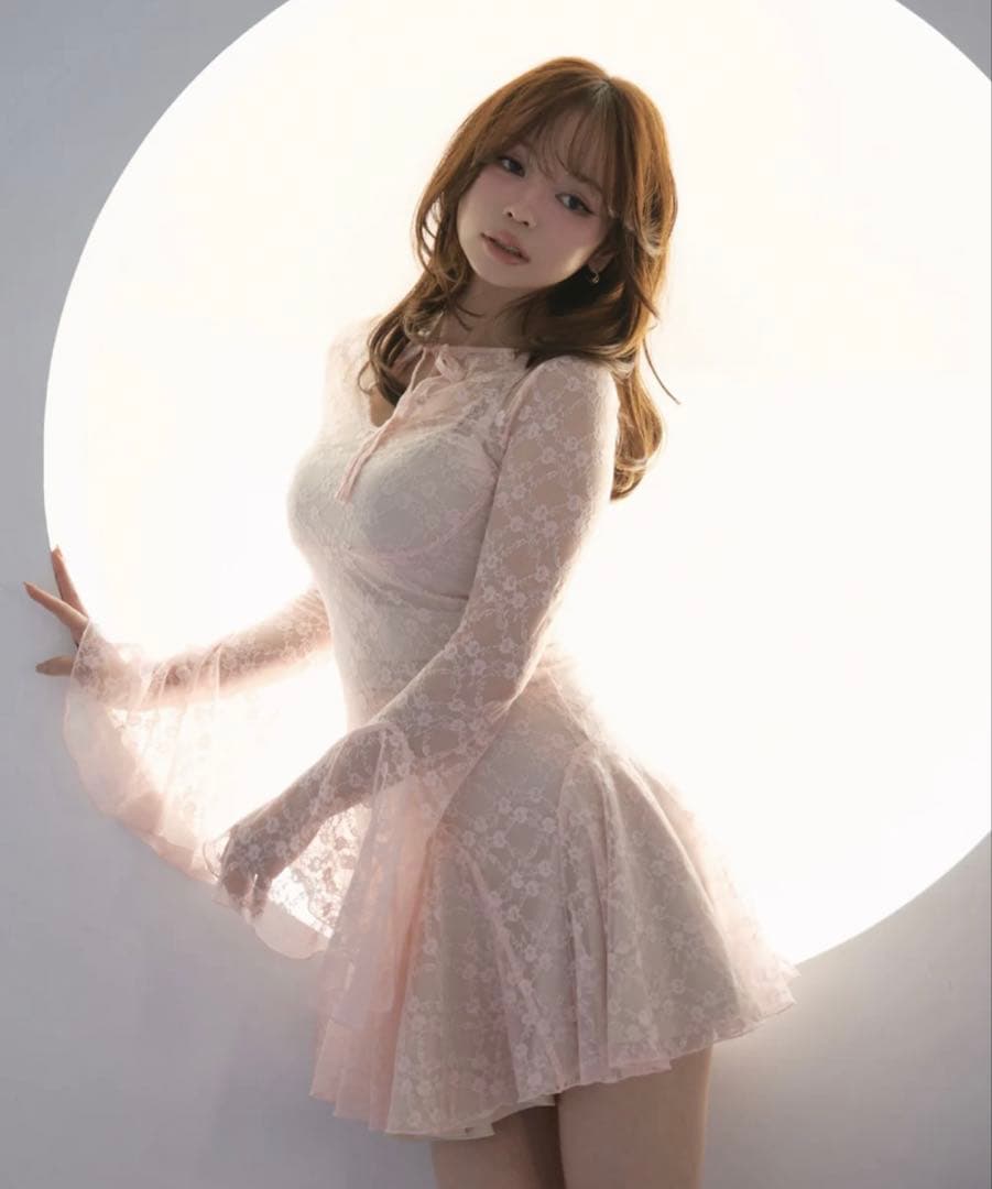 ワンピース PINK ANDMARY CEREZA LACE MINI DRESS