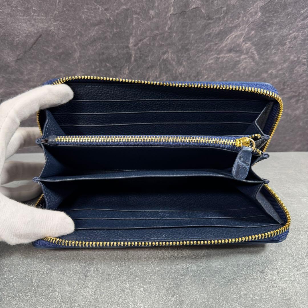 SALE クロコダイル 長財布 ネイビー 紺色 メンズ レディース 本革 ワニ革