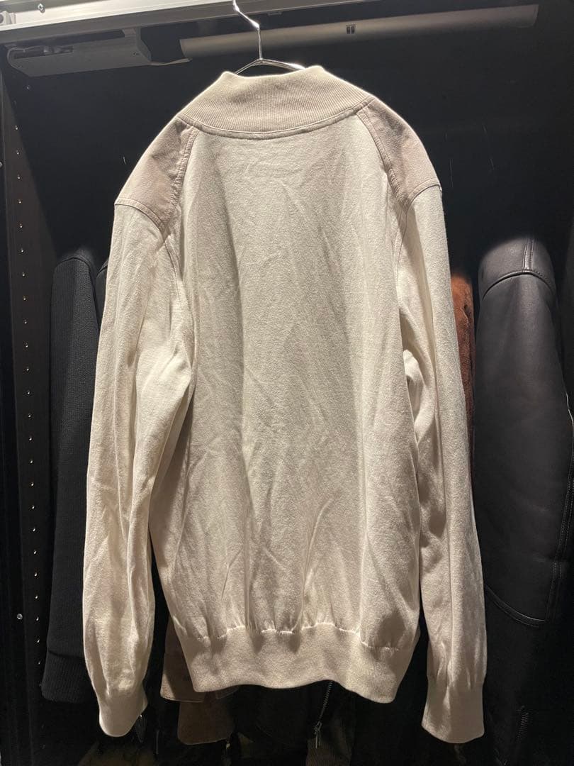 GRAN SASSO アイボリー ダブルジップスタンドニット