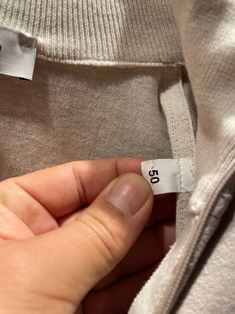 GRAN SASSO アイボリー ダブルジップスタンドニット