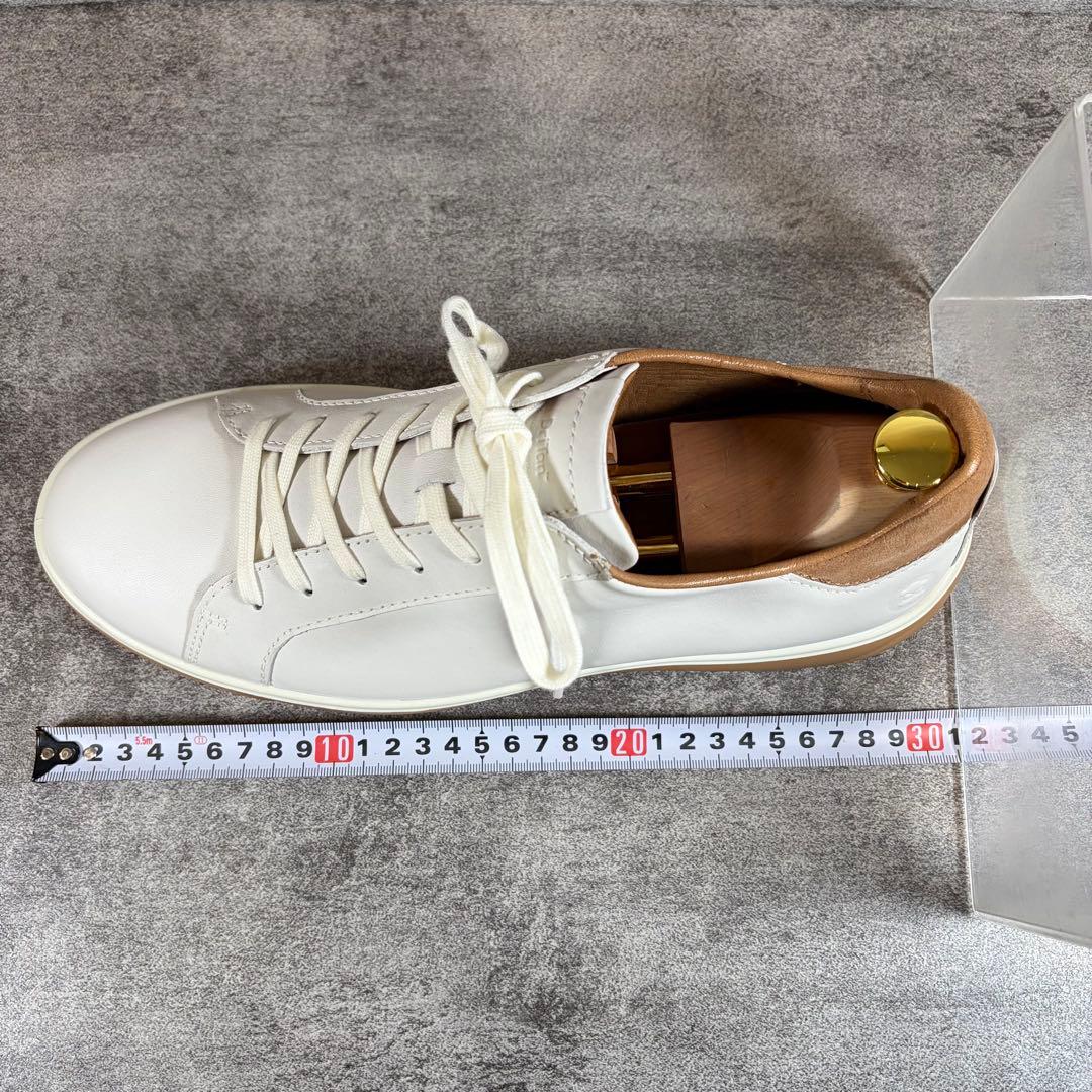 極美品　ecco エコー　ストリートトレイ　レザースニーカー　ホワイト　27.5