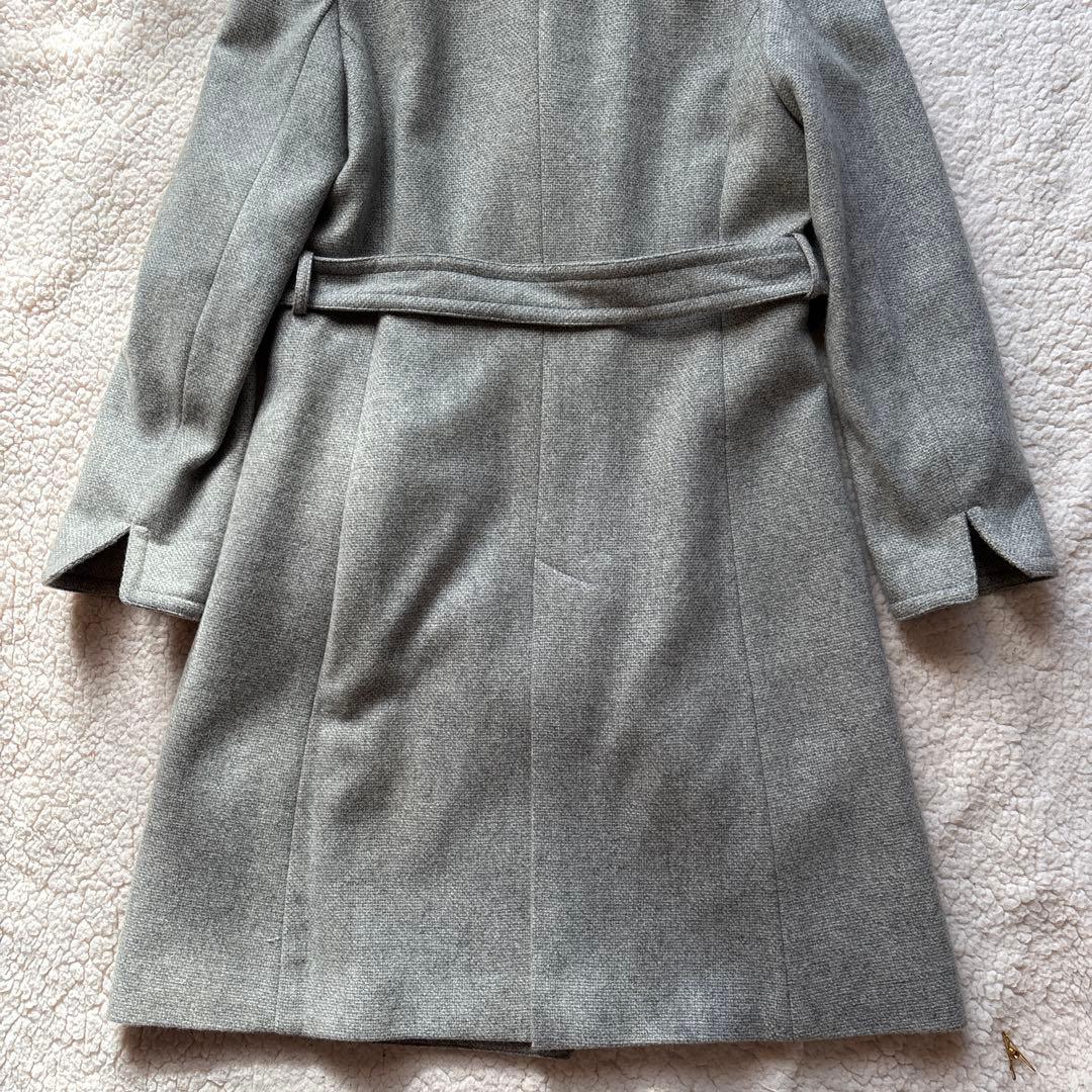 高島屋　カシミヤ100% コート　ブルーフォックス　サイズM グレー