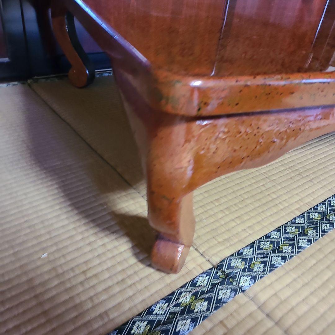 【在庫整理価格】昭和レトロ　堆朱　漆塗り　ちゃぶ台　テーブル