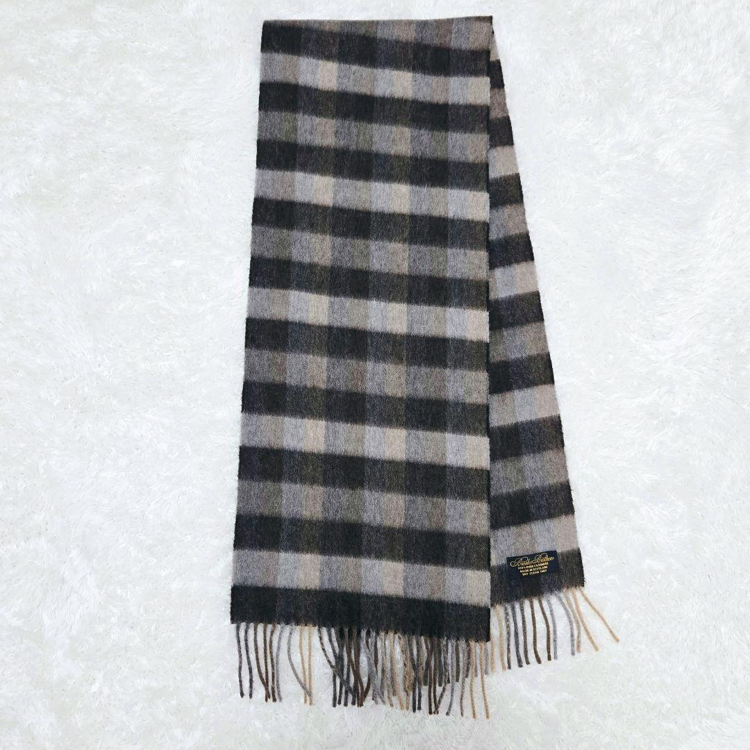 美品 Brooks Brothers 英国製 カシミヤ マフラー チェック 高級