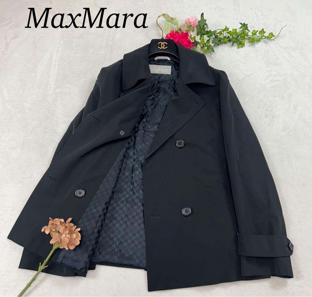 J434 M 40 マックスマーラ ショート丈 トレンチコート レディース