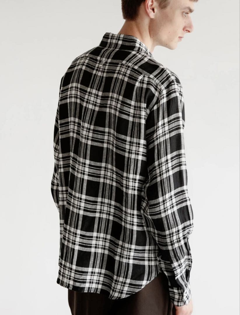 に*み様 Margaret Howell ブラック×ホワイト チェック リネンシ