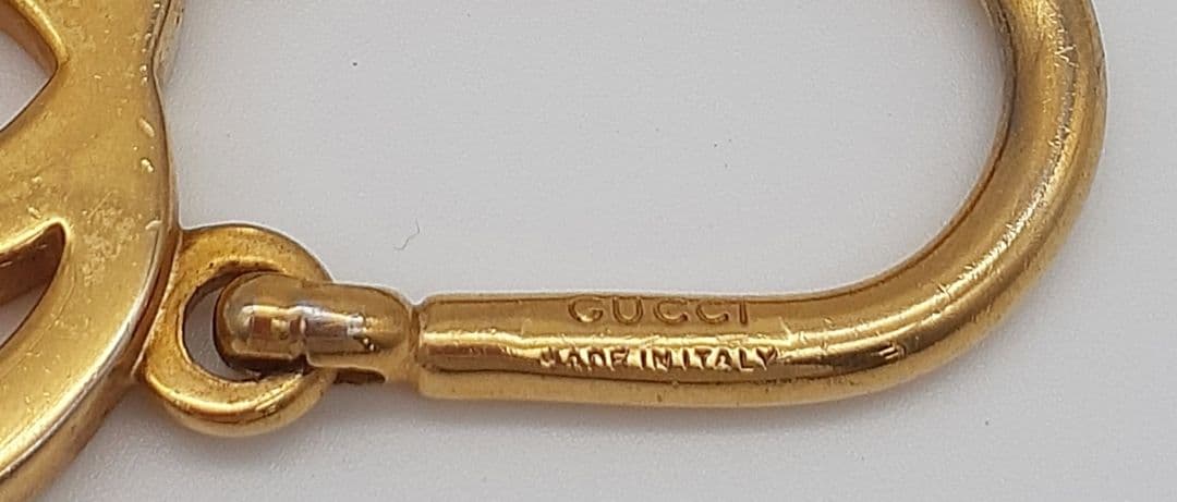 Z08-06　グッチ　インターロッキング　キーホルダー　ゴールド