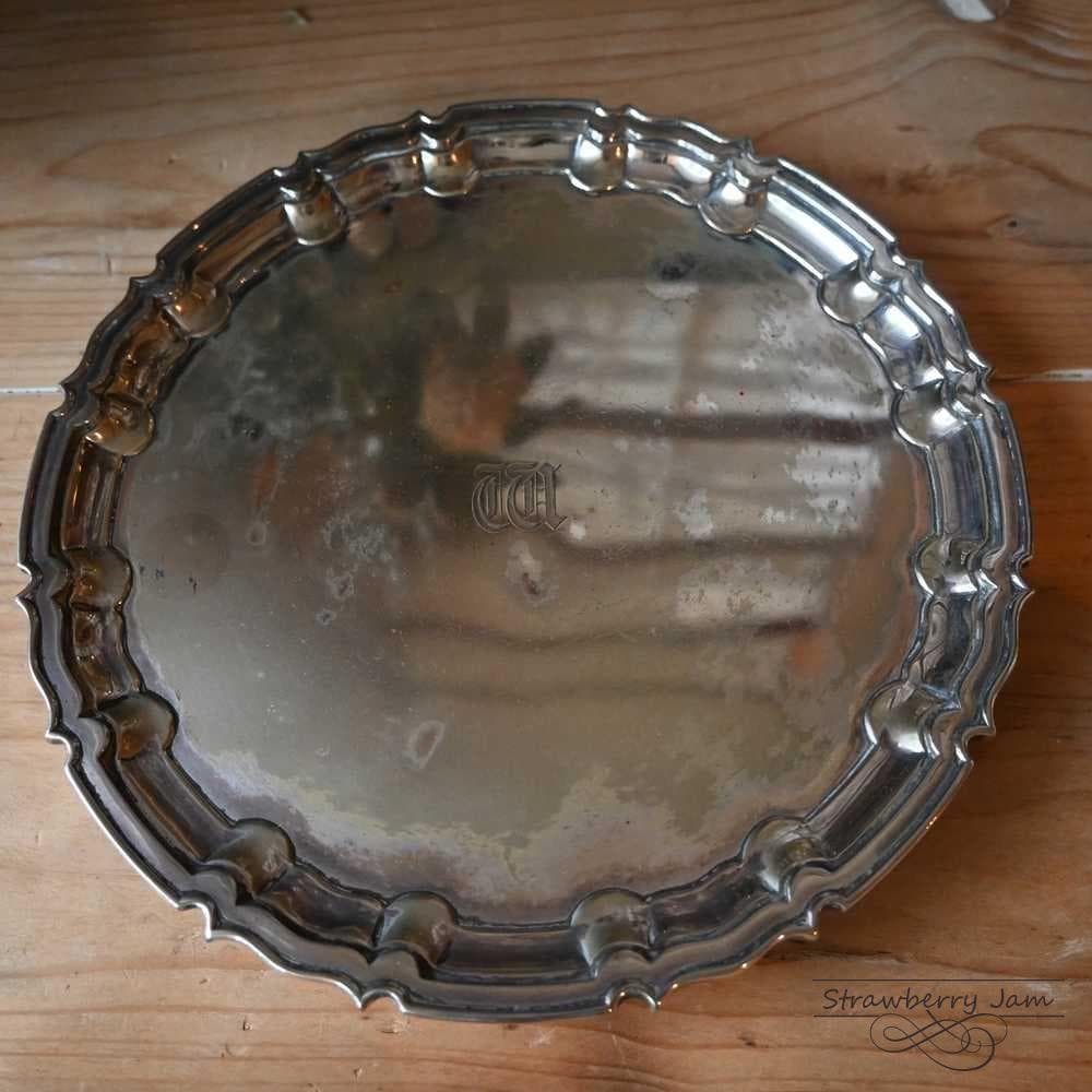 L3710-227 英国アンティーク シルバープレート アクセサリー トレイ