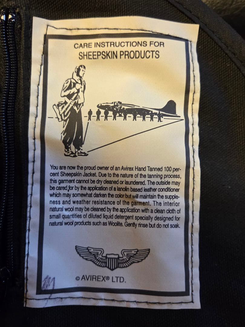 AVIREX B-3 42 フライトジャケット USA製　ムートン