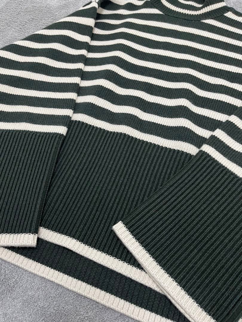 トーテム　ボーダータートルネック セーター