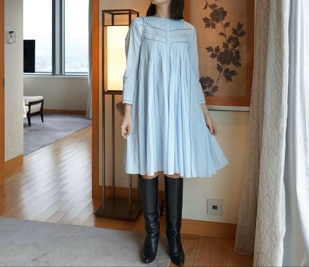 L’AUBE BLANC Pin-tuck Lace Mini Dress