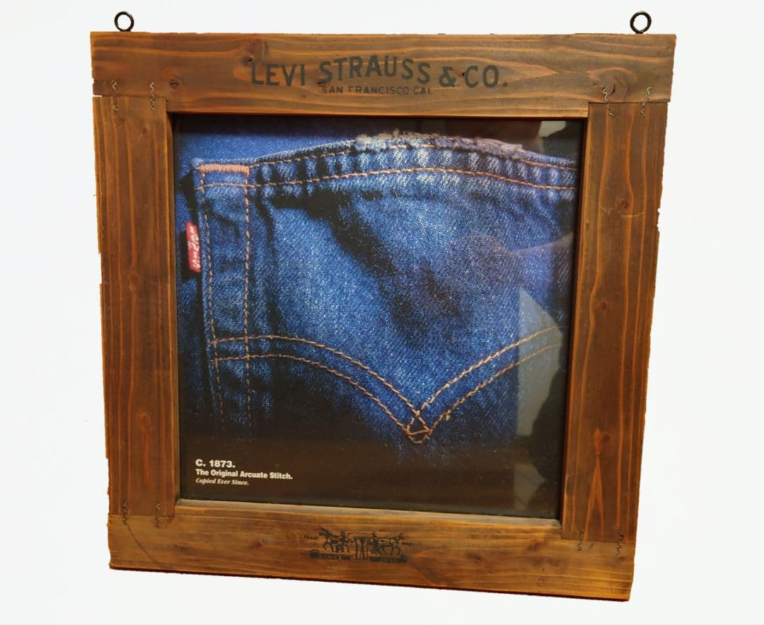 Levi's 木製額縁 広告入り ディスプレイ用