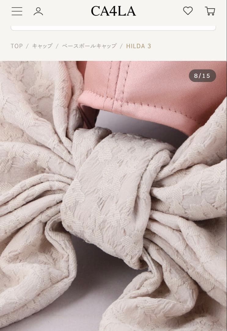 C4LA ピンク サテンキャップ HILDA 3
