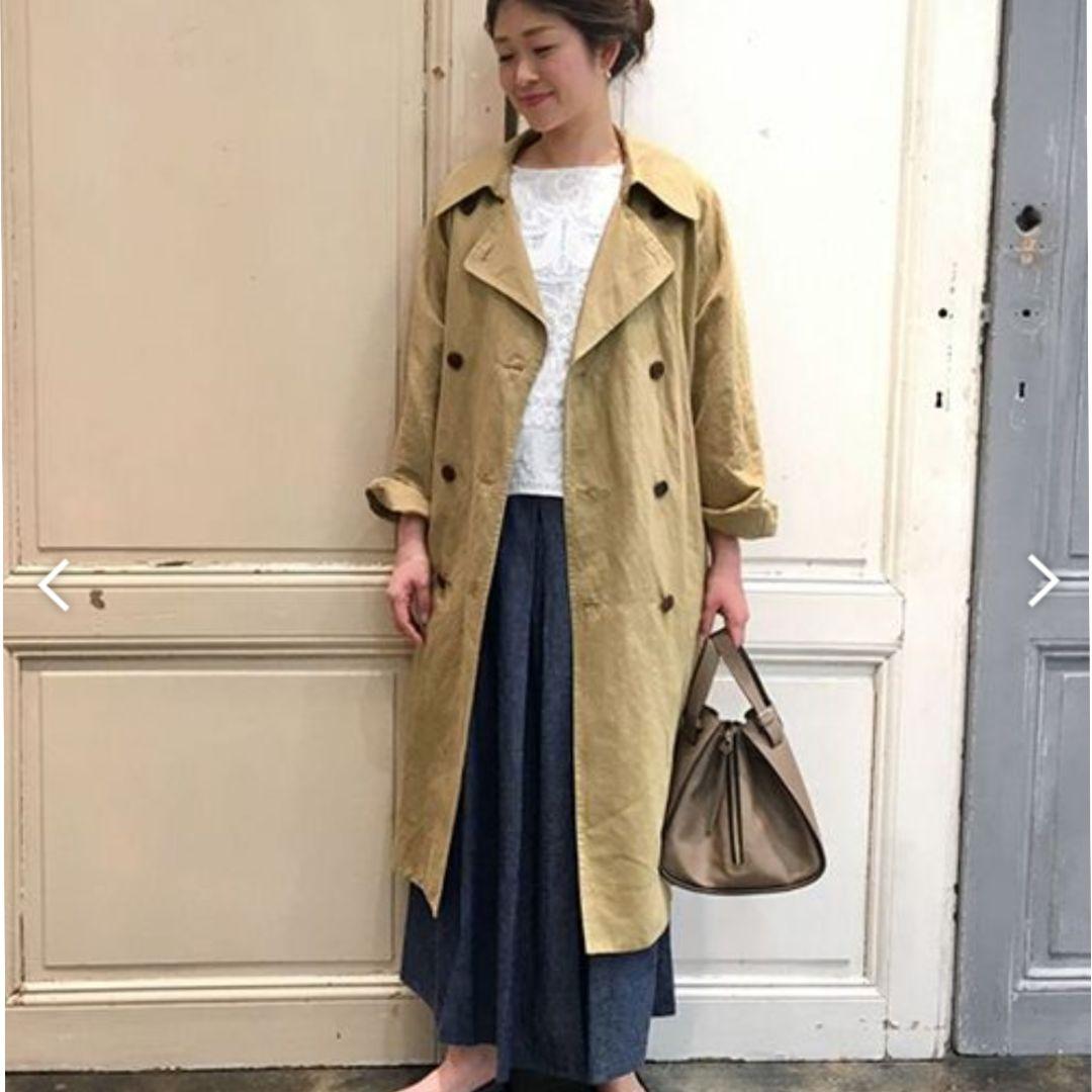 ビアズリー　ユルトレンチコート　キャメル　フリーサイズ
