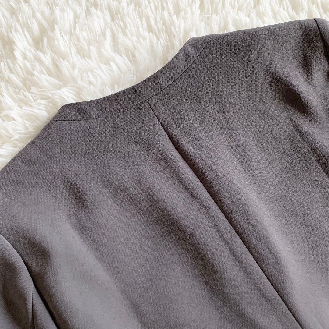 【美品】PLST プラステ　トリアセブレンド　ノーカラー　パンツスーツ　L