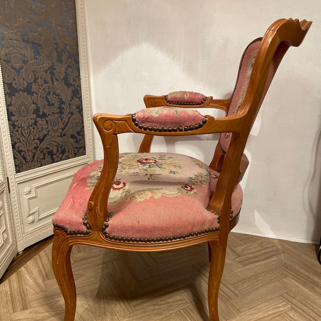 フランスアンティーク　プチポワンチェア