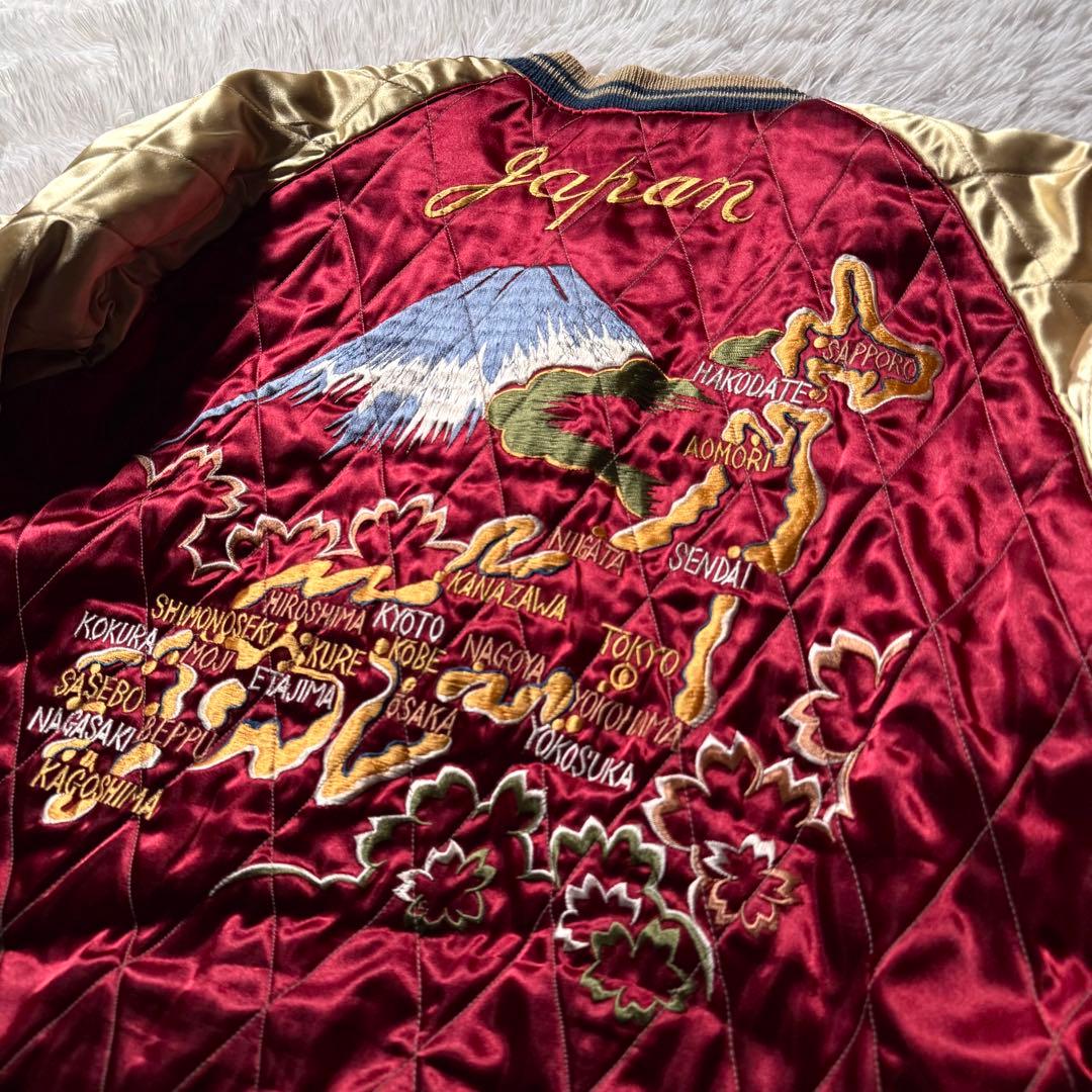 【激レア/XL】東洋エンタープライズ　スカジャン　別珍　リバーシブル　龍　虎　鷹