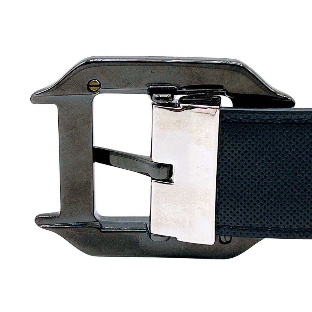 美品 カルティエ サントス ドゥ ベルト 黒 ブラック 銀 シルバー メンズ