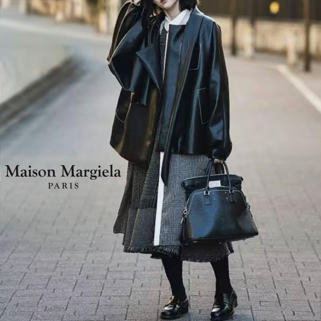 Maison Margiela 20AW Aライン フェイクレザージャケット 黒
