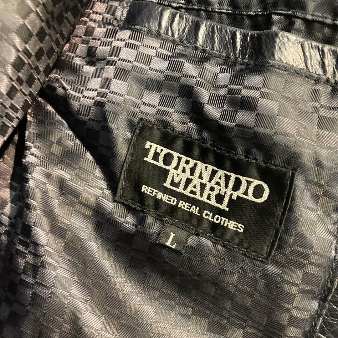 y2k グランジ　TORNADO MART ライダース　レザー　サイズL D7