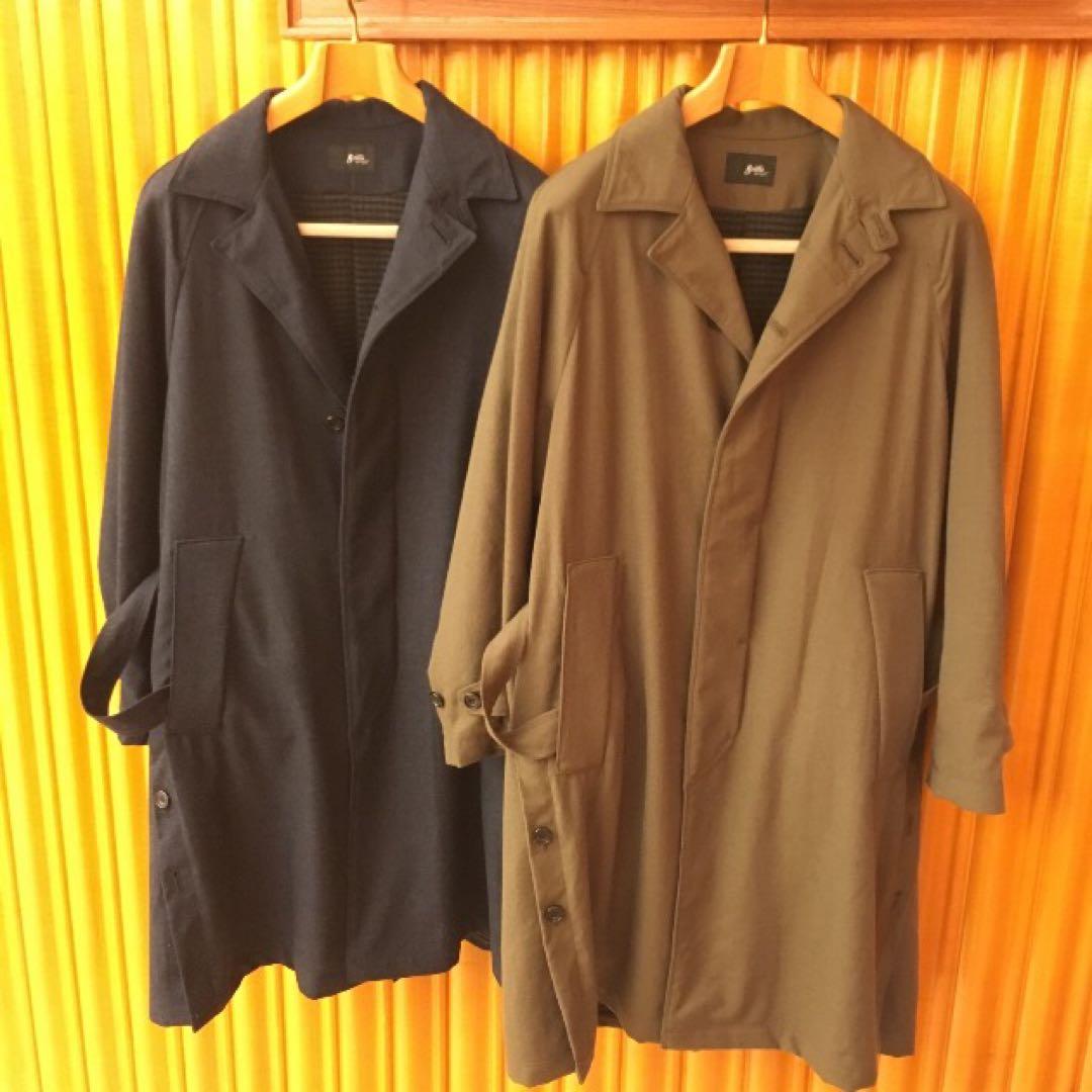 【BEAMS】ウールギャバ ベルテッドオフィサーコート Size S
