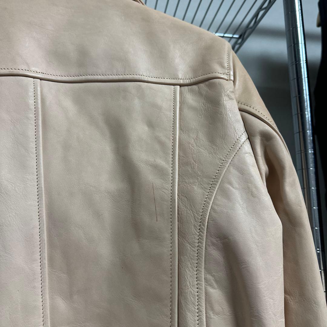 1940年代風 机车ジャケット 馬革フルベジ 1.1-1.2mm L