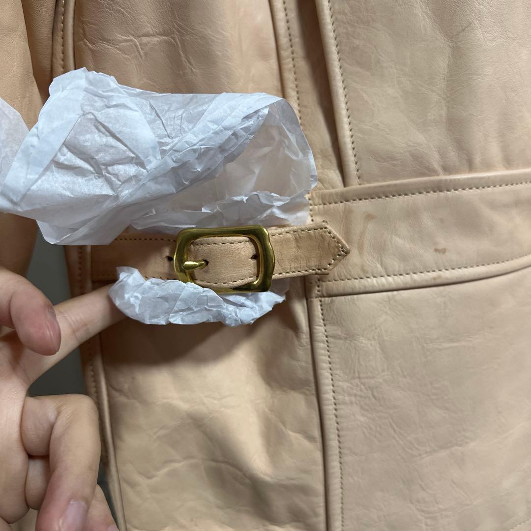 1940年代風 机车ジャケット 馬革フルベジ 1.1-1.2mm L