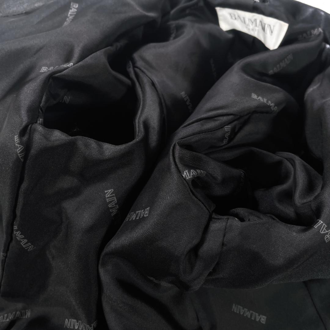 ✨未使用級✨ BALMAIN 羊革 レザージャケット 13号 上品 高級感 黒