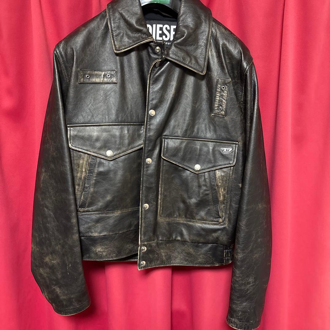 DIESEL レザージャケット ブラック　グレン　マーティンス