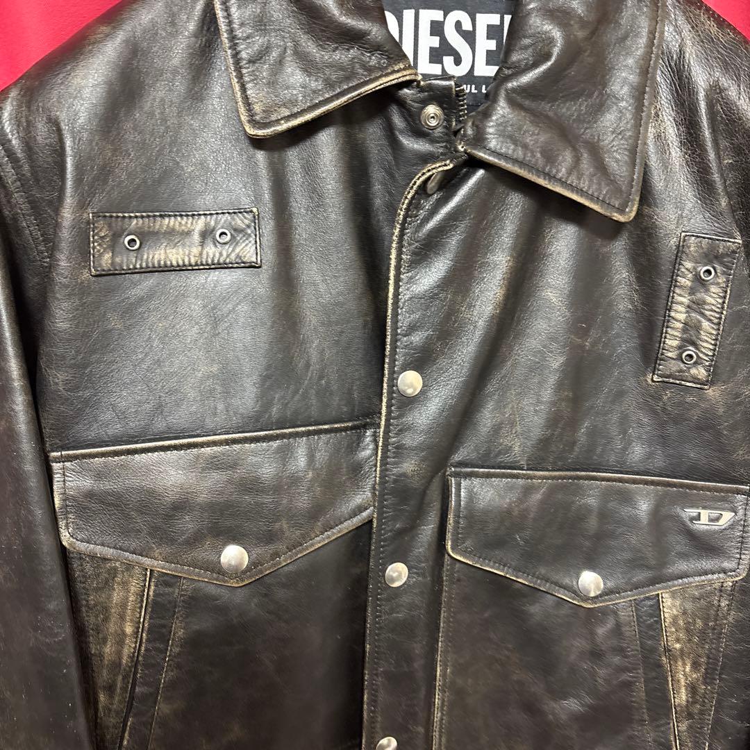 DIESEL レザージャケット ブラック　グレン　マーティンス