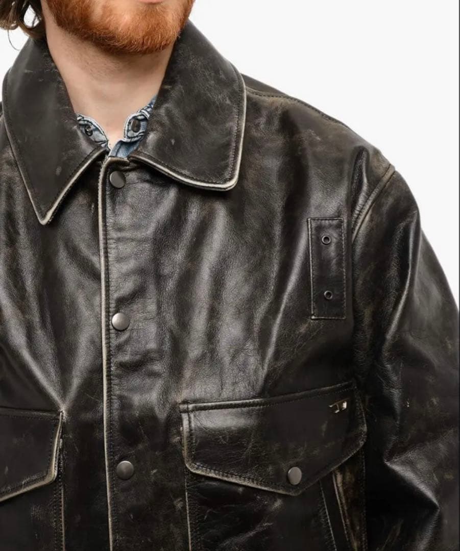 DIESEL レザージャケット ブラック　グレン　マーティンス