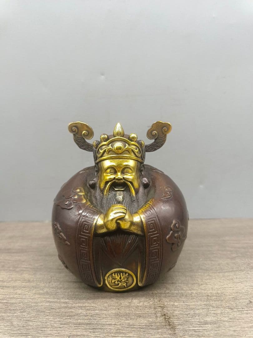 銅制 仏像 如意胖財神 招財納福 装飾品 工芸品 置物