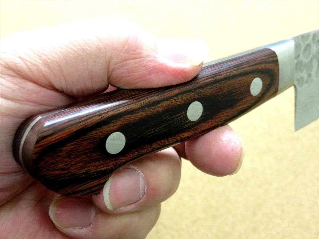 関の刃物 三徳包丁 185mm 鎚目鍛造 VG-10 ダマスカス 両刃 万能包丁