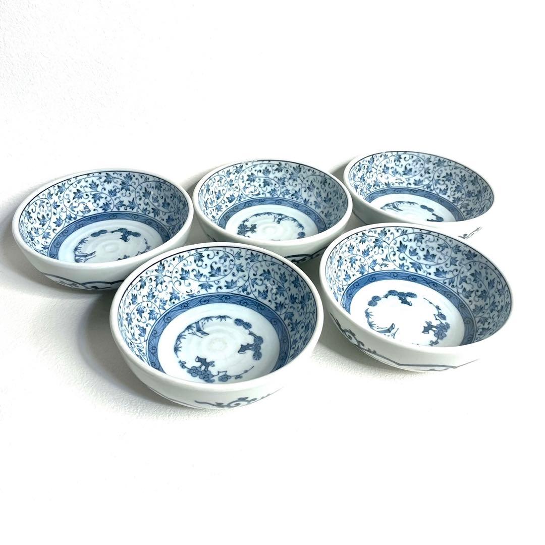 『龍峰窯』 古伊万里唐草　有田焼　伊万里染付花唐草 花文皿　16枚