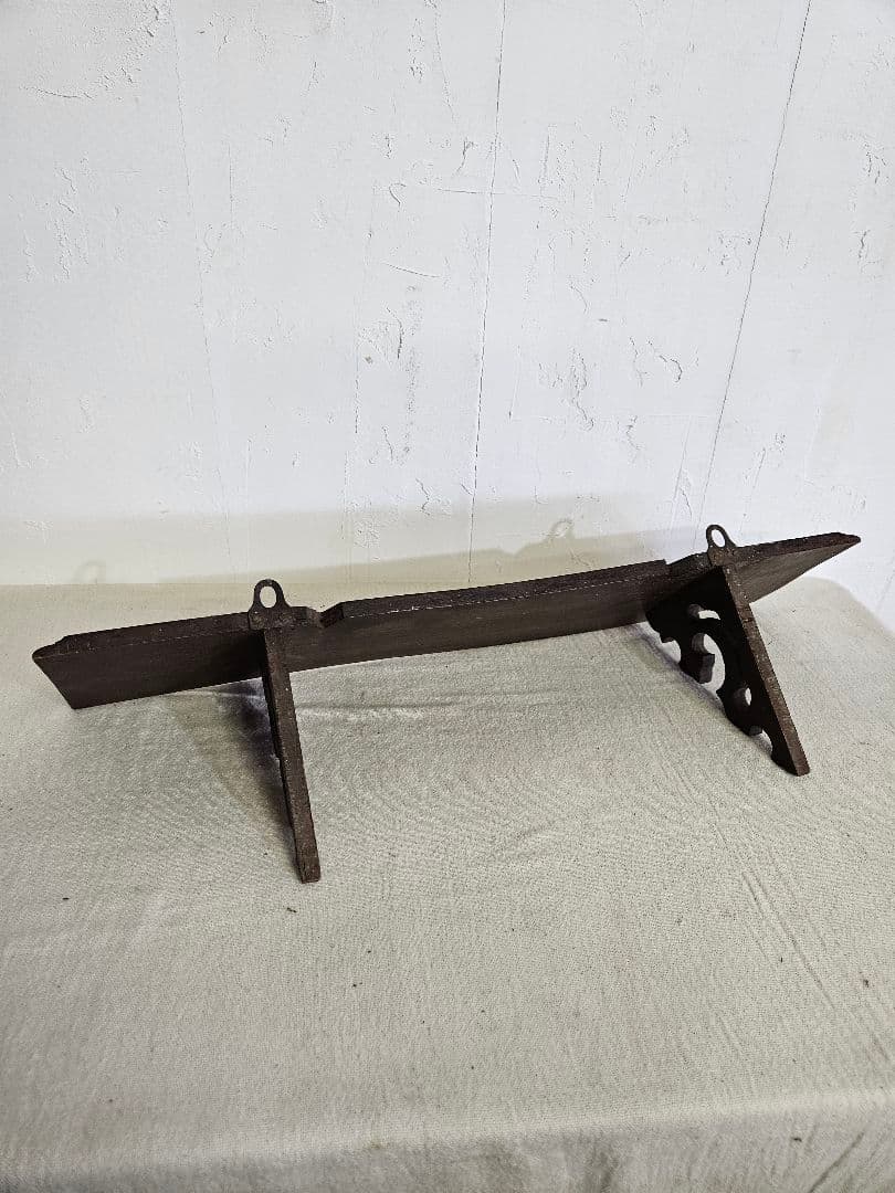 フランスアンティーク 古い木のウォールシェルフ 壁掛け棚 飾り棚 木製 古家具