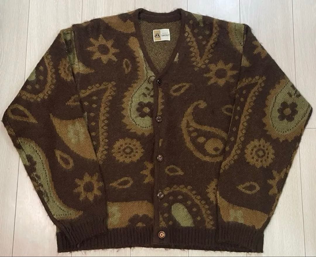 80s~90s Towncralt タウンクラフト カーディガン ペイズリー柄