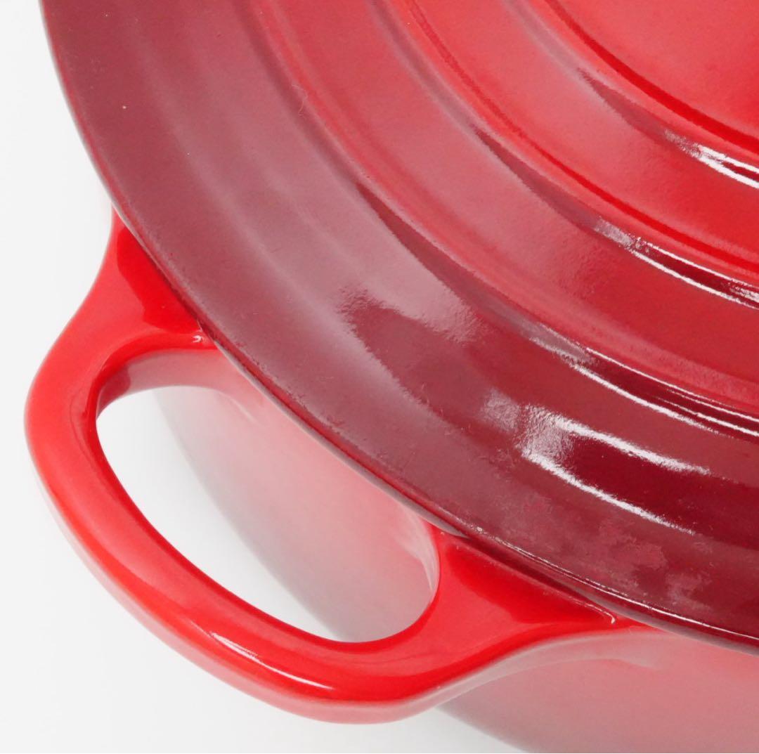 【美品】LE CREUSET　ココット ロンド チェリーレッド　20cm