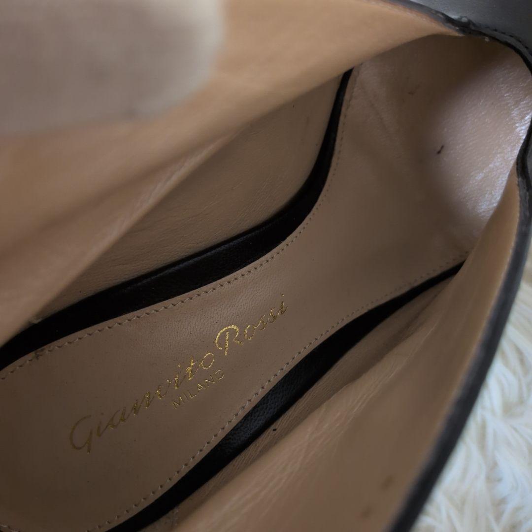 【極美品】Gianvito Rossi オープントゥヒールパンプス 黒 22cm