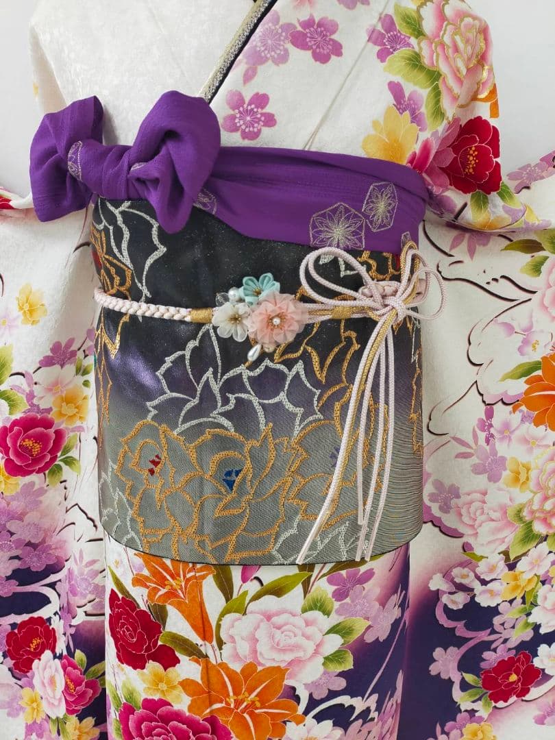 売約済み【WA-Modern】★★正絹　振袖　3点セット(振袖袋帯長襦袢)★★