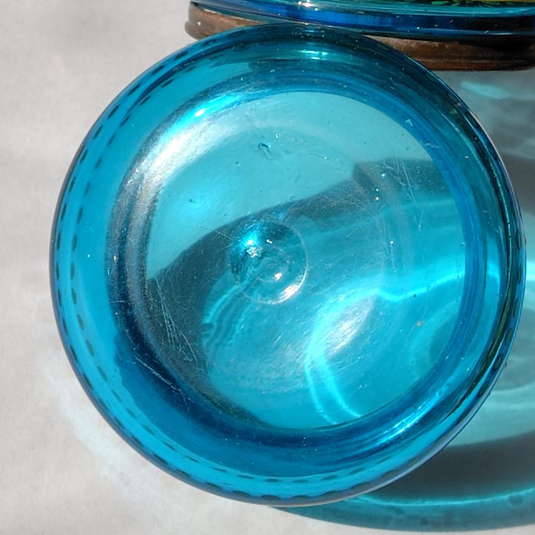 フランスアンティーク　トリンケットボックス　小物入れ　エナメルガラス