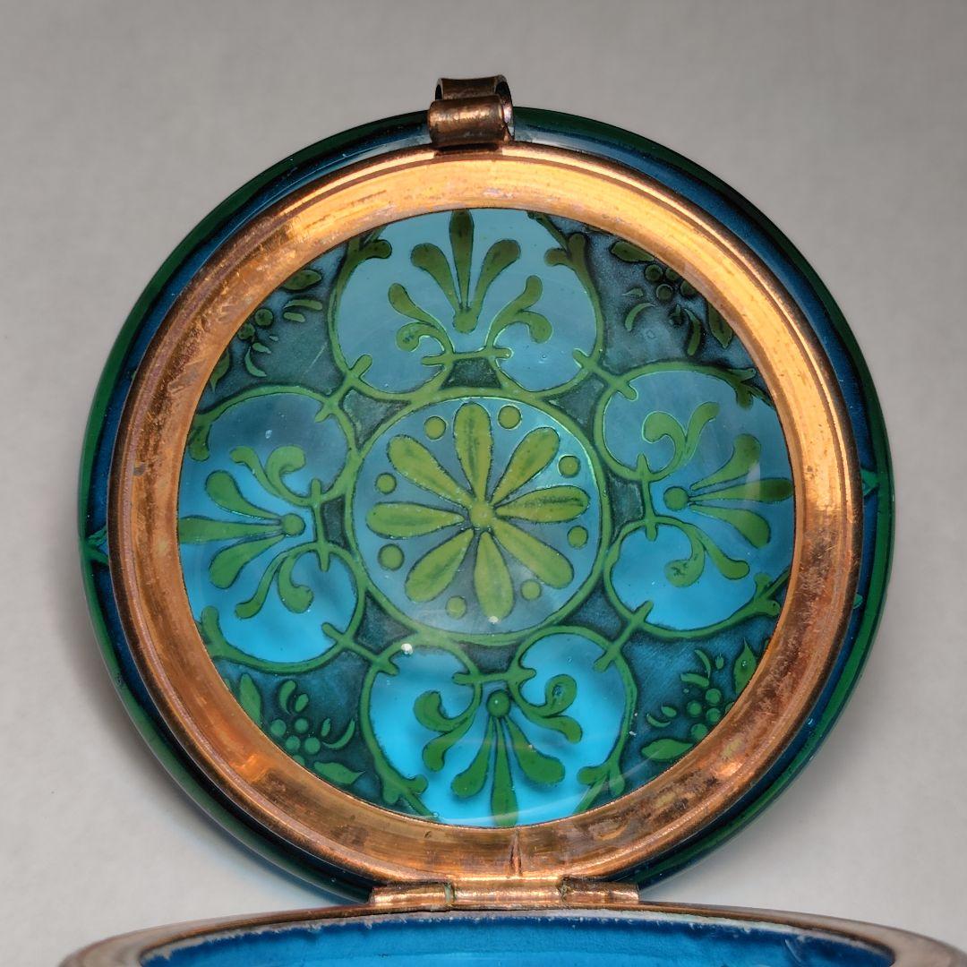 フランスアンティーク　トリンケットボックス　小物入れ　エナメルガラス