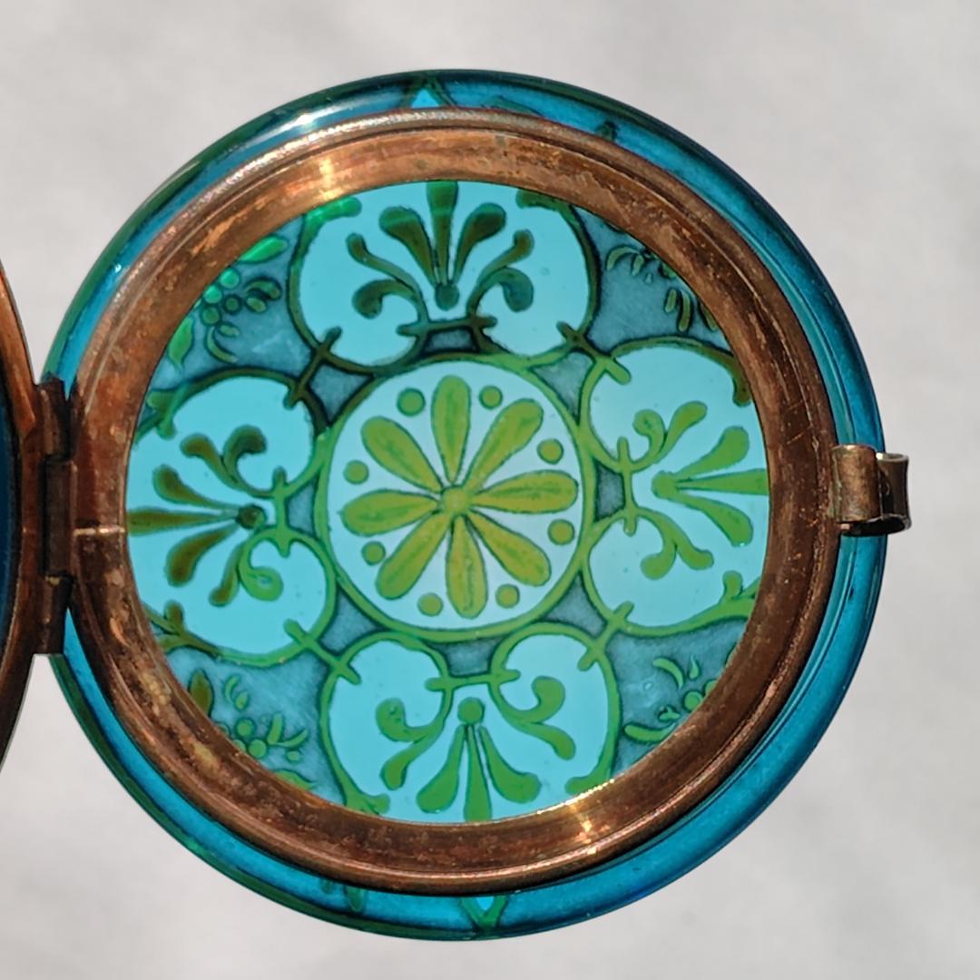 フランスアンティーク　トリンケットボックス　小物入れ　エナメルガラス