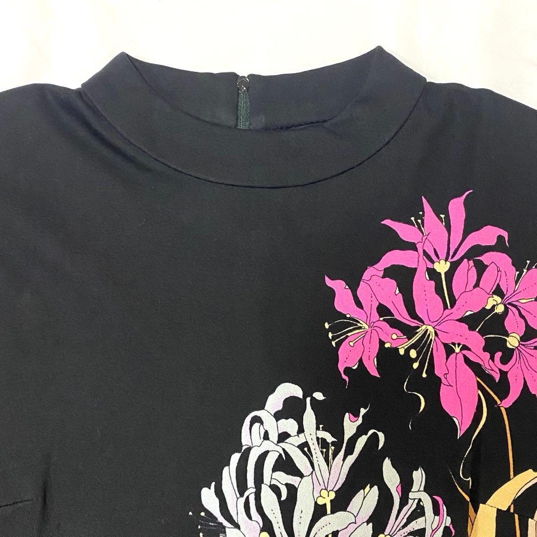 LEONARDレオナール　ハイネック　ロングワンピース　シルク