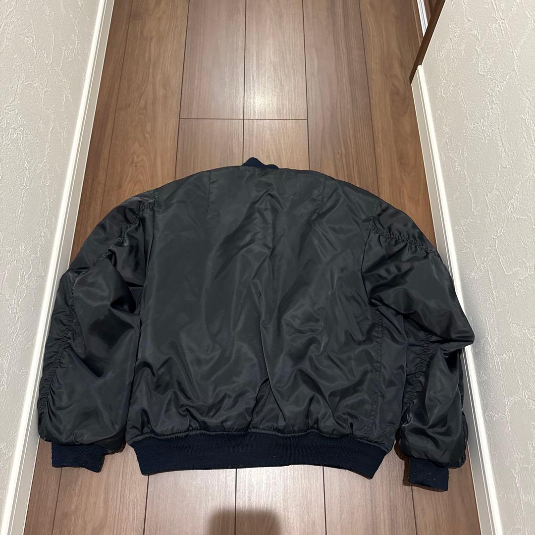 古着 MA-1 フライトジャケット リバーシブル ミリタリー ブラック/オレンジ