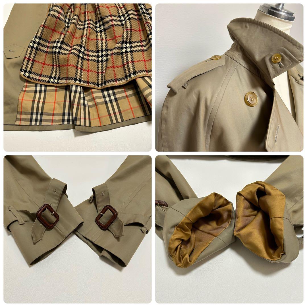 バーバリー ダブル トレンチコート ライナー ノバチェック ベルト11